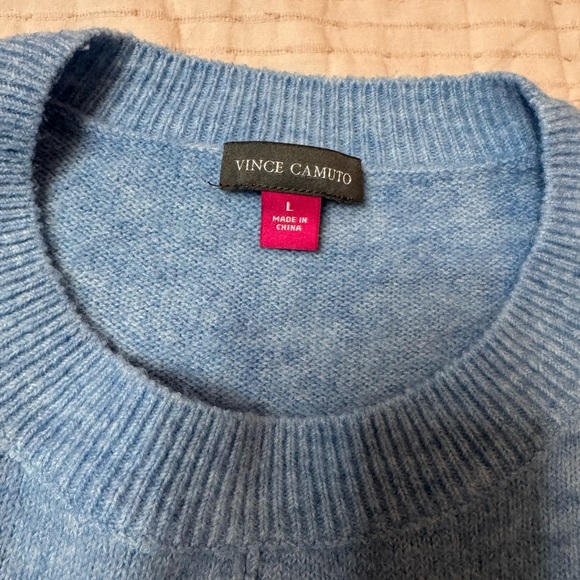 Vince Camuto Light Blue and Gray Crew Neck Sweater - Picture 5 of 7